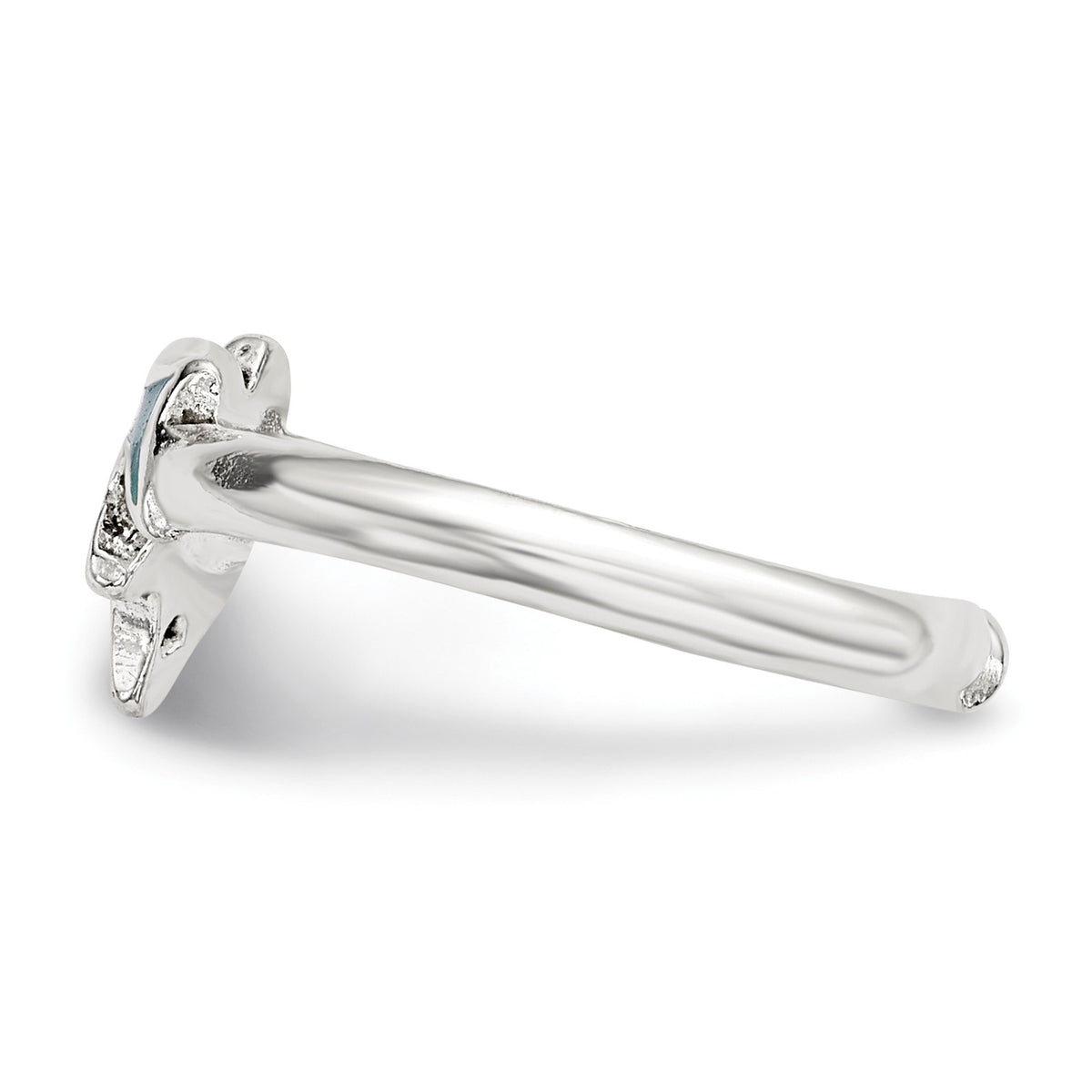 Alternate view of the Sterling Silver Blue Enameled Dolphin Toe Ring by The Black Bow Jewelry Co.