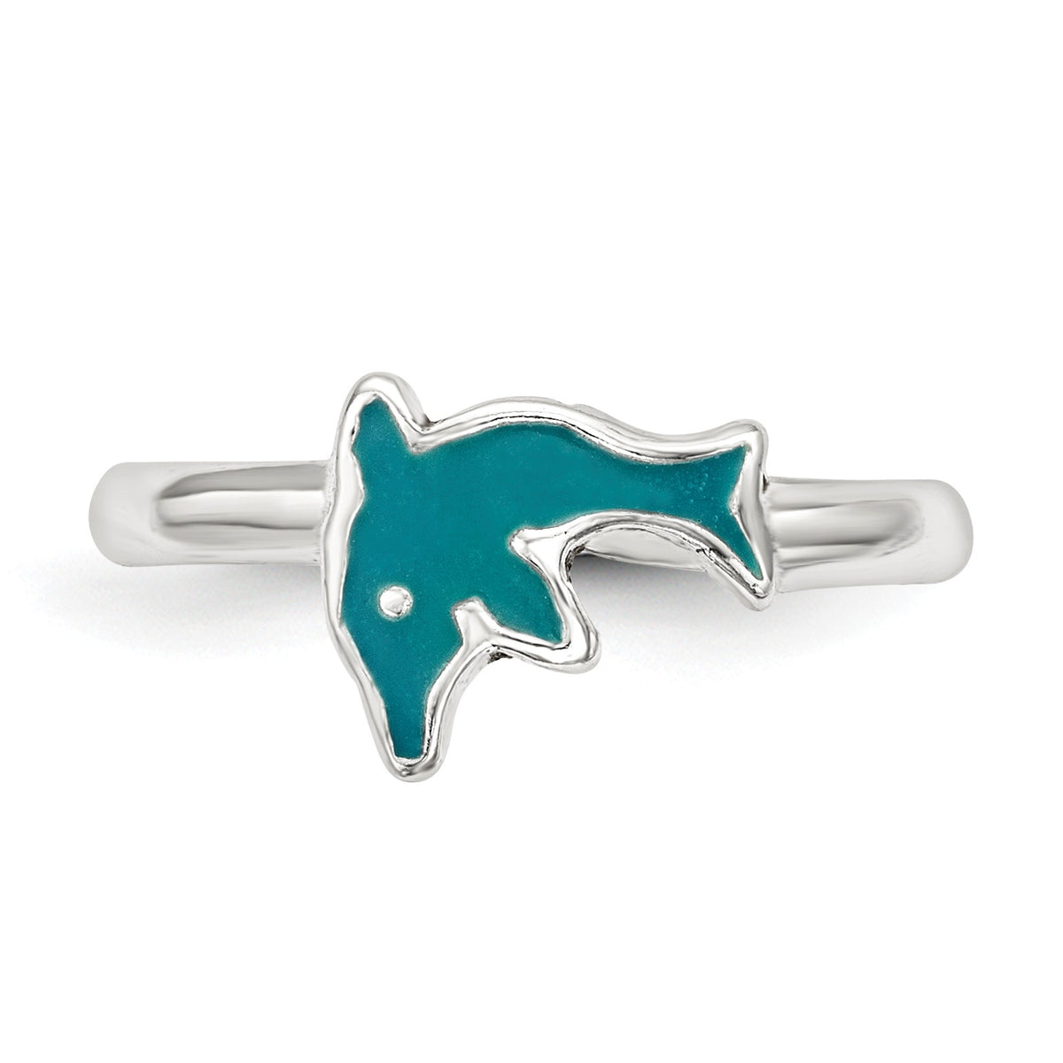 Alternate view of the Sterling Silver Blue Enameled Dolphin Toe Ring by The Black Bow Jewelry Co.