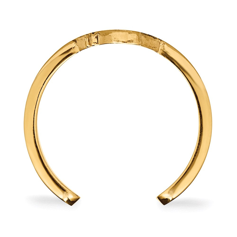 Alternate view of the Sterling Silver 14k Yellow Gold Plated NHL Chicago Blackhawks Toe Ring by The Black Bow Jewelry Co.