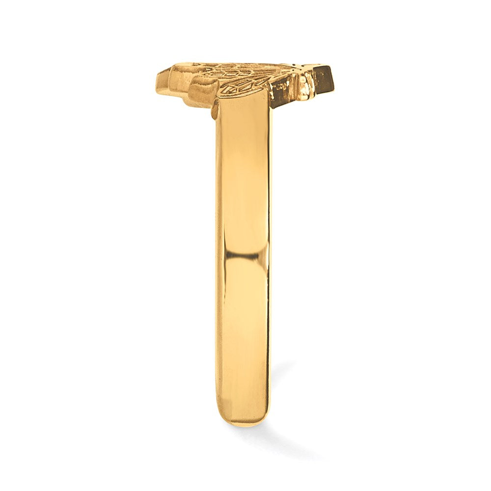 Alternate view of the Sterling Silver 14k Yellow Gold Plated NHL Chicago Blackhawks Toe Ring by The Black Bow Jewelry Co.