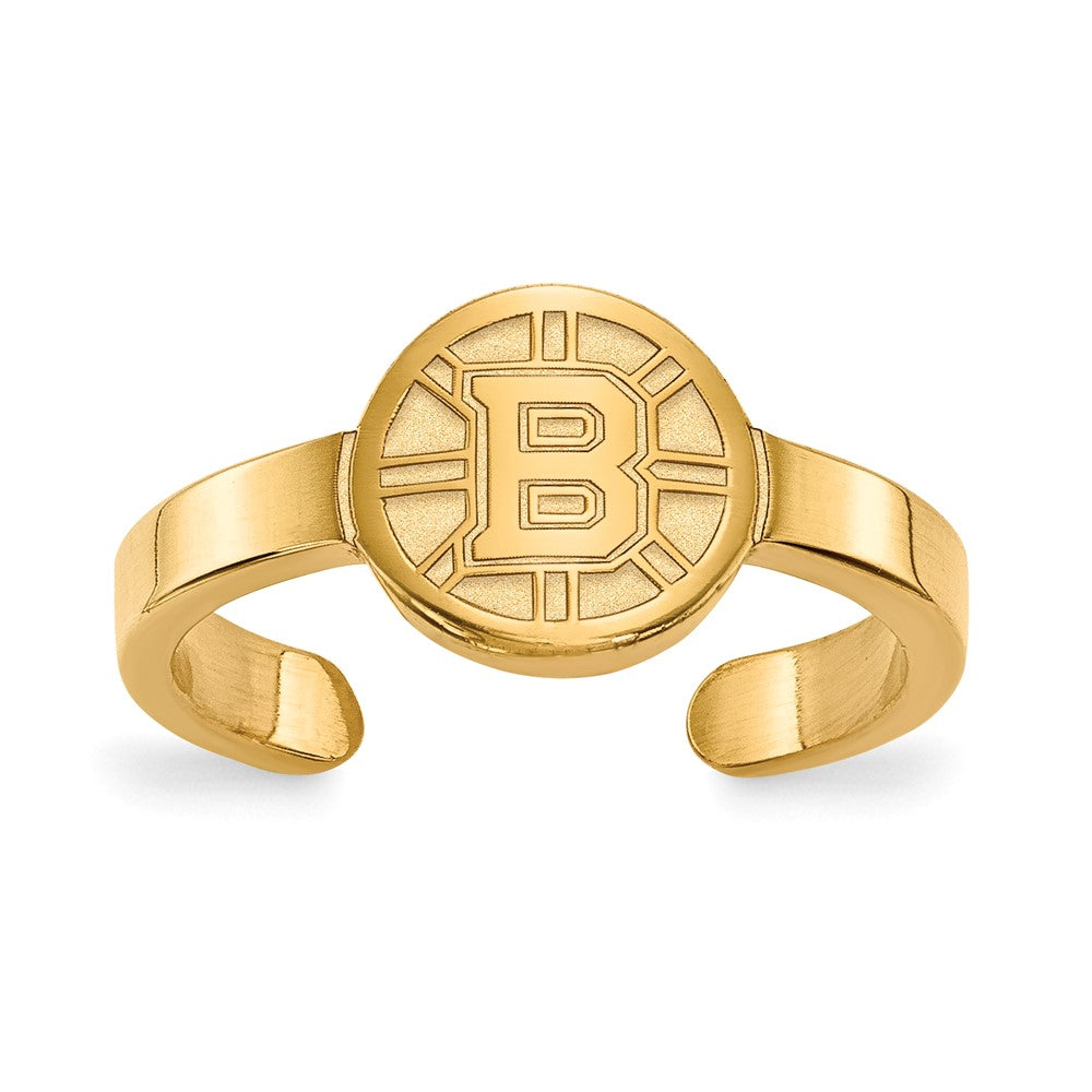 Sterling Silver 14k Yellow Gold Plated NHL Boston Bruins Toe Ring, Item T8177 by The Black Bow Jewelry Co.