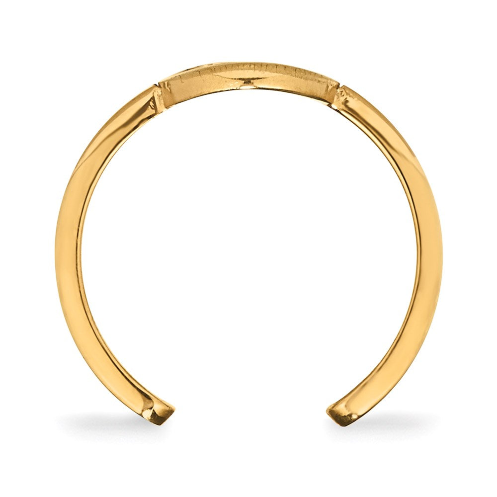 Alternate view of the Sterling Silver 14k Yellow Gold Plated NHL Boston Bruins Toe Ring by The Black Bow Jewelry Co.