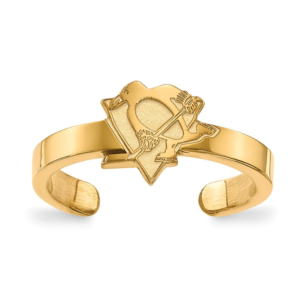 Sterling S. 14k Yellow Gold Plated NHL Pittsburgh Penguins Toe Ring, Item T8179 by The Black Bow Jewelry Co.