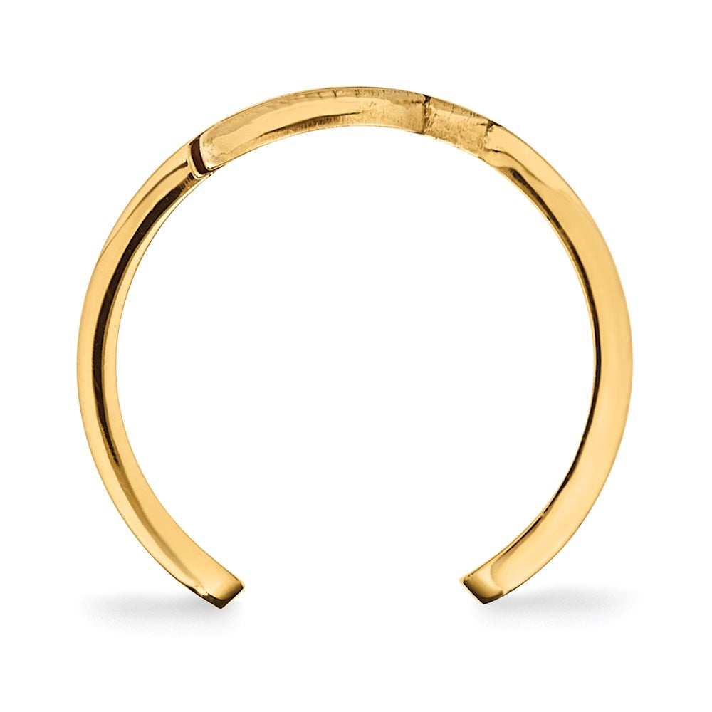 Alternate view of the Sterling Silver 14k Yellow Gold Plated NHL Detroit Red Wings Toe Ring by The Black Bow Jewelry Co.