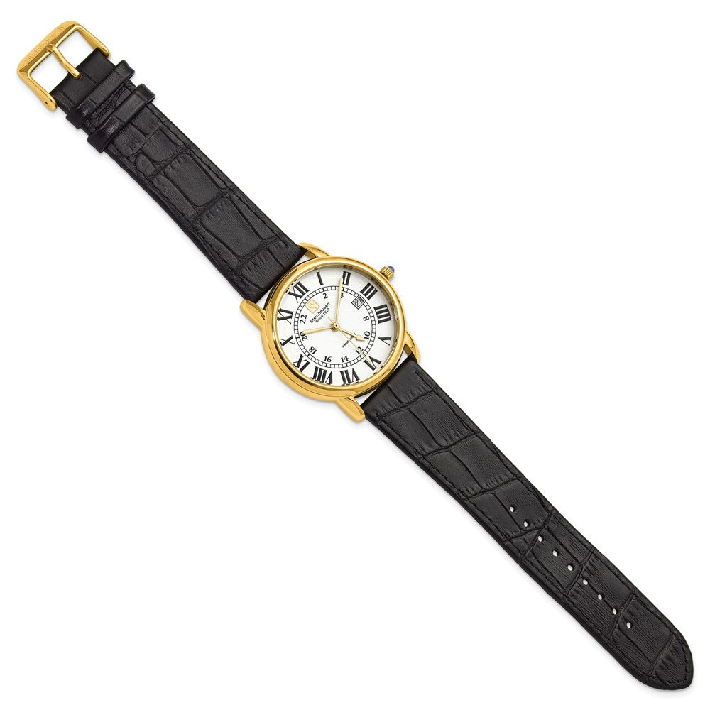 Alternate view of the Steinhausen Mens Delemont IPG-plated White Dial Black Strap Watch by The Black Bow Jewelry Co.