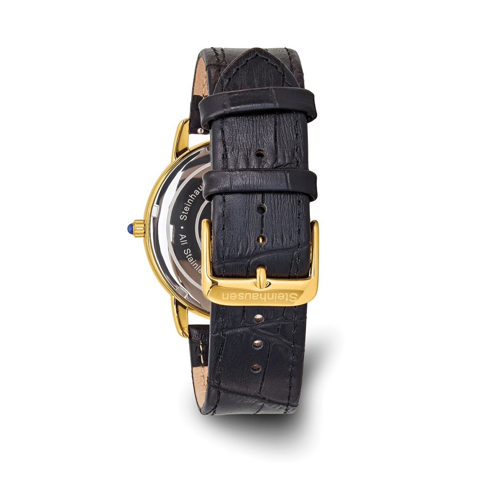 Alternate view of the Steinhausen Mens Delemont IPG-plated White Dial Black Strap Watch by The Black Bow Jewelry Co.