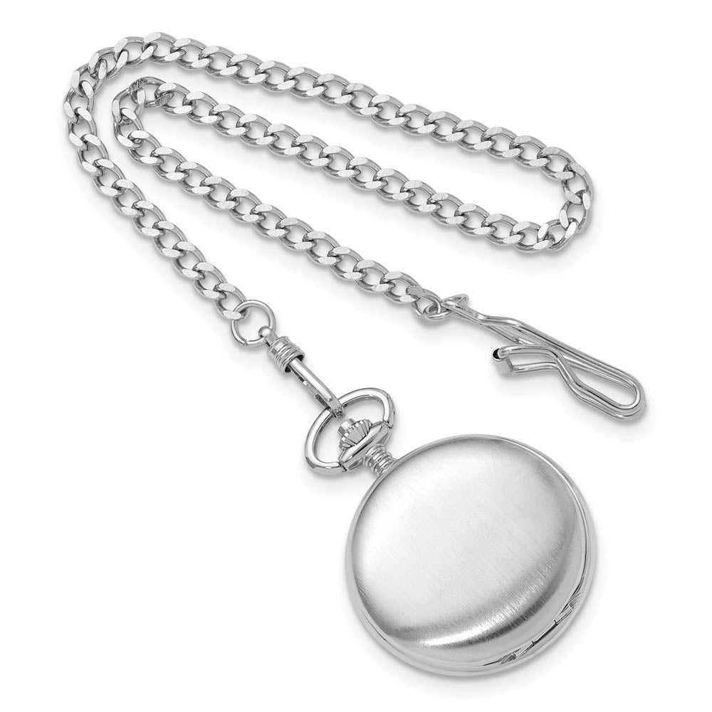Alternate view of the Swingtime Chrome-finish, Brass Quartz Pocket Watch by The Black Bow Jewelry Co.