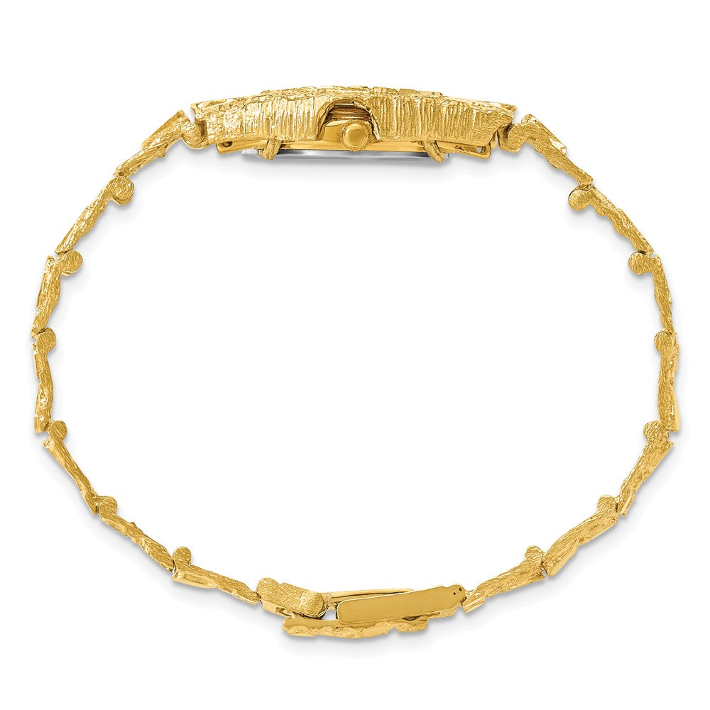 Alternate view of the 10K Yellow Gold Ladies Black 22mm Dial Nugget Watch by The Black Bow Jewelry Co.