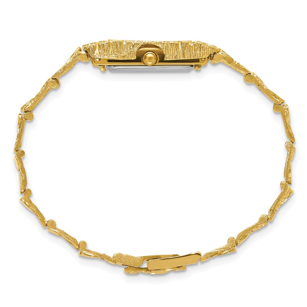 Alternate view of the 14K Yellow Gold Ladies Rectangular 15x31mm Dial Solid Nugget Watch by The Black Bow Jewelry Co.