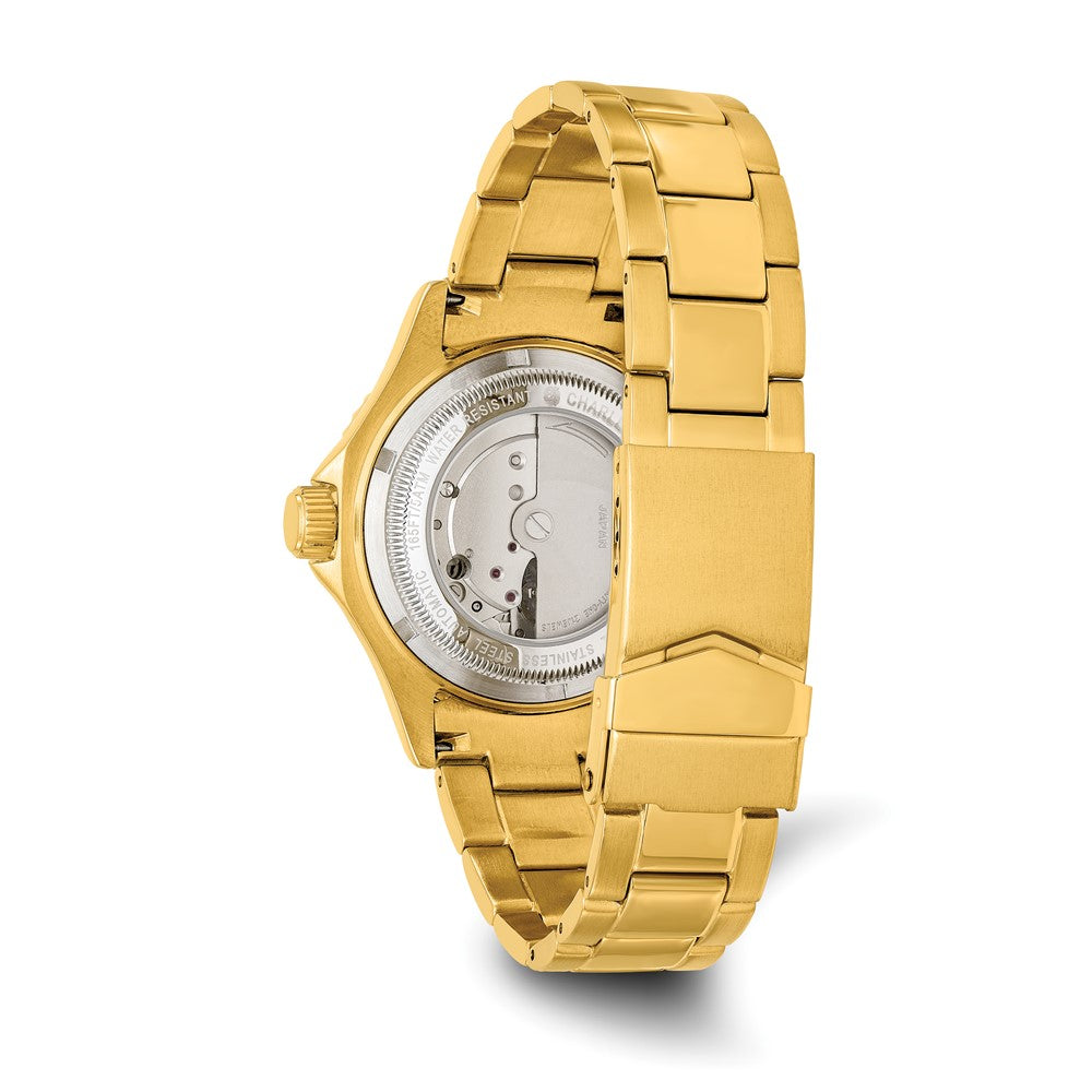 Alternate view of the Charles Hubert Mens Gold-plated White Dial Rotating Bezel Watch by The Black Bow Jewelry Co.