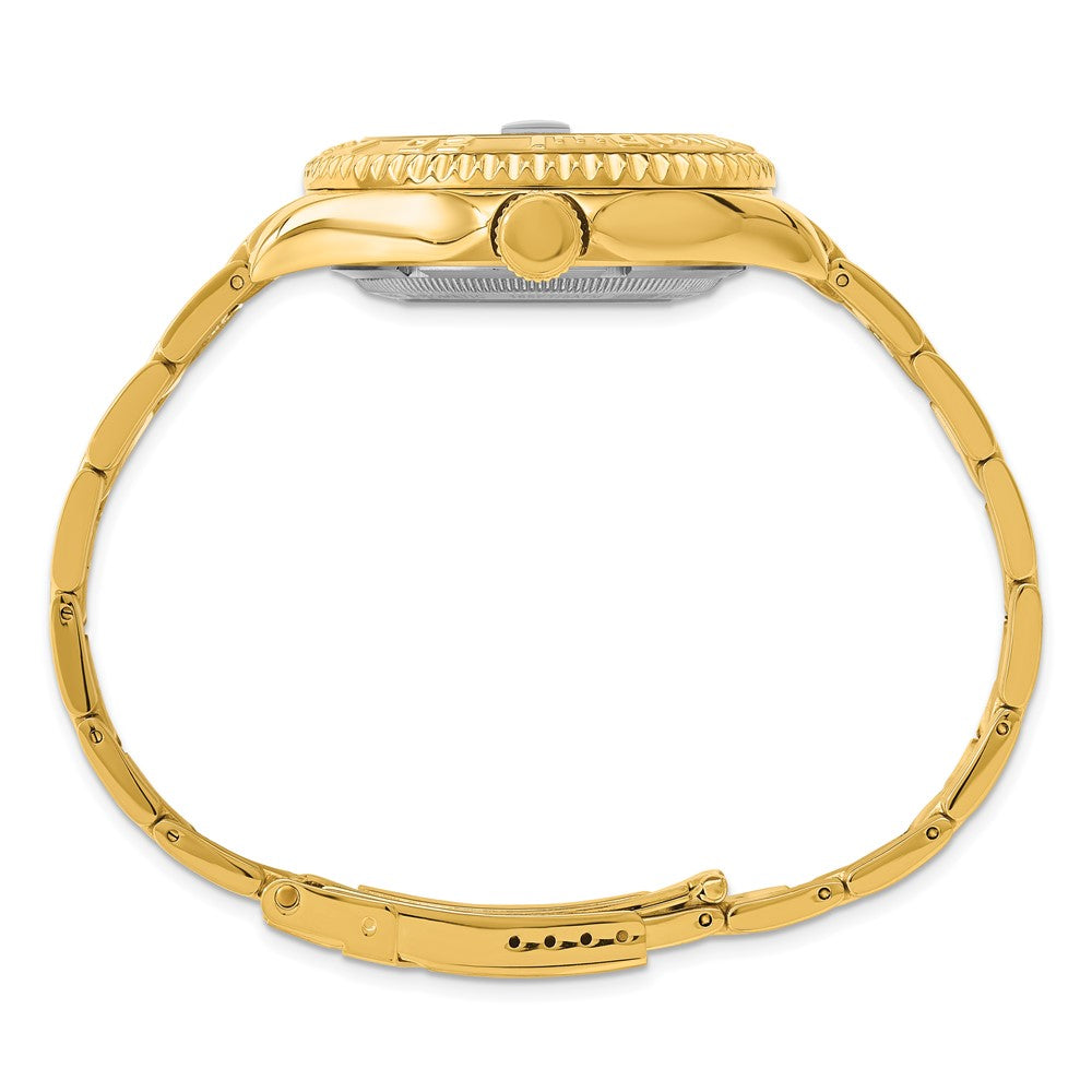 Alternate view of the Charles Hubert Mens Gold-plated White Dial Rotating Bezel Watch by The Black Bow Jewelry Co.