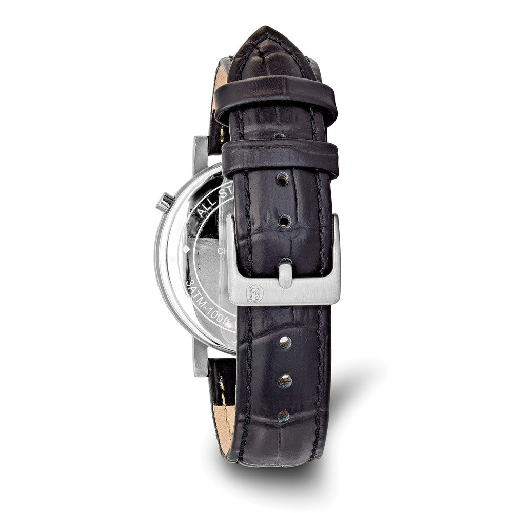 Alternate view of the Charles Hubert Mens Dual Time Leather Watch by The Black Bow Jewelry Co.