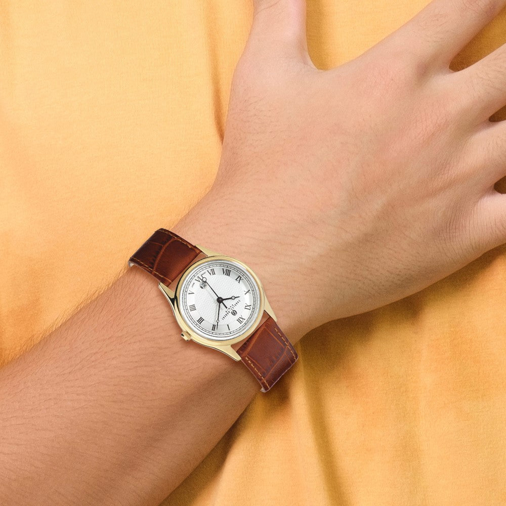 Alternate view of the Charles Hubert Mens Brown Leather Band Round Watch by The Black Bow Jewelry Co.