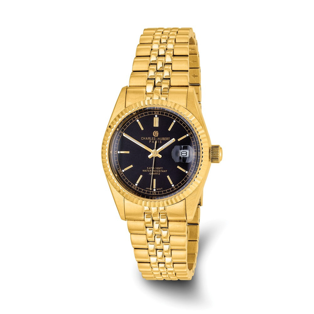 Charles Hubert Mens Gold-plated Black Dial Round Analog  display picture 2