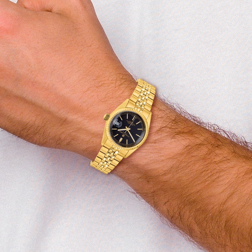 Alternate view of the Charles Hubert Mens Gold-plated Black Dial Round Analog Watch by The Black Bow Jewelry Co.