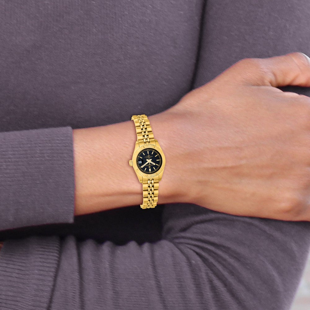 Alternate view of the Ladies Gold-plated, Black Dial Round Analog Watch by Charles Hubert by The Black Bow Jewelry Co.