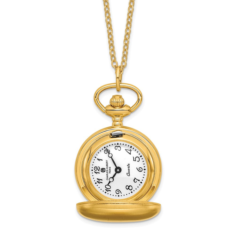 Charles Hubert Ladies Gold-plated Brass Satin Pocket Watch