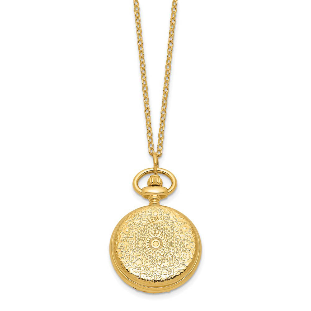Alternate view of the Charles Hubert Ladies Gold-plated Brass See-Through Watch Necklace by The Black Bow Jewelry Co.