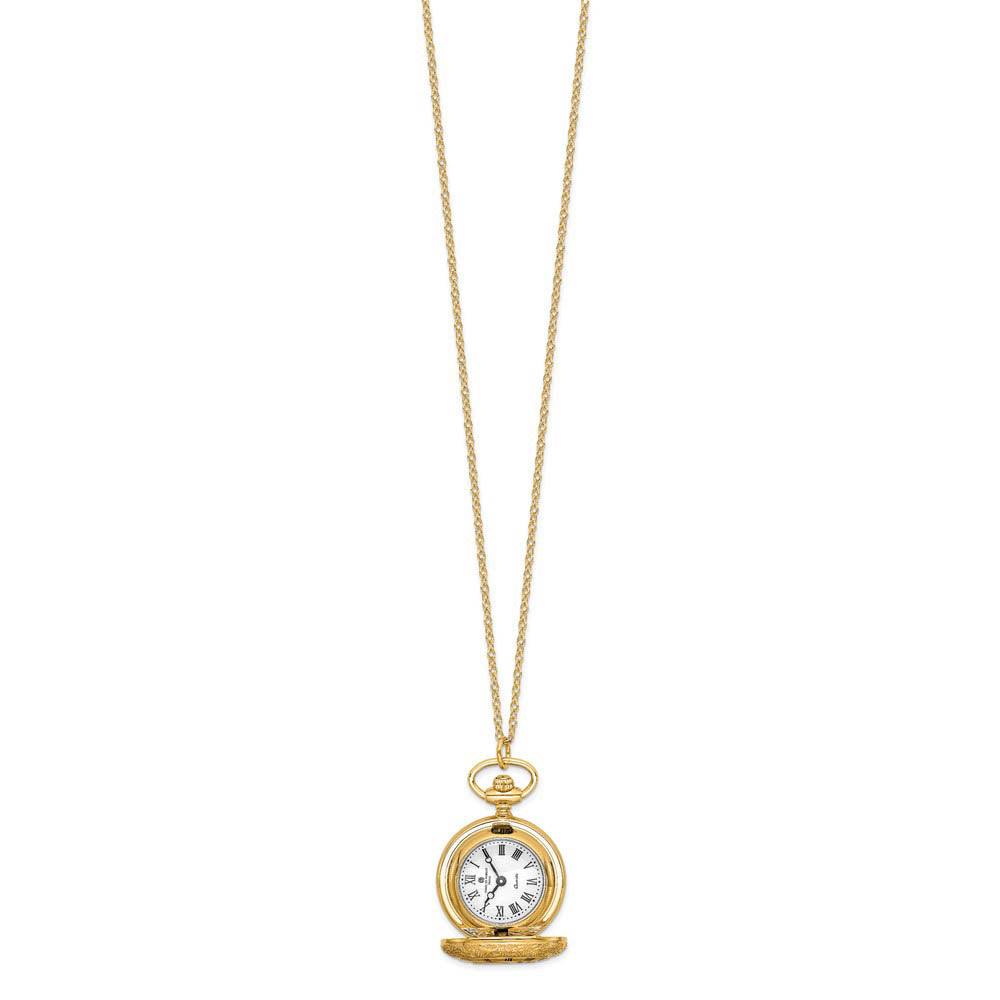 Alternate view of the Charles Hubert Ladies Gold-plated Brass See-Through Watch Necklace by The Black Bow Jewelry Co.