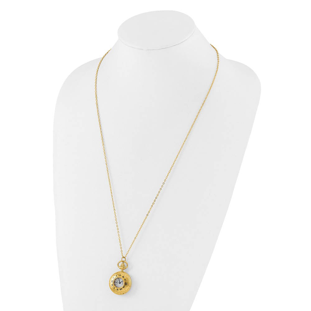 Alternate view of the Charles Hubert Ladies Gold-plated Brass See-Through Watch Necklace by The Black Bow Jewelry Co.