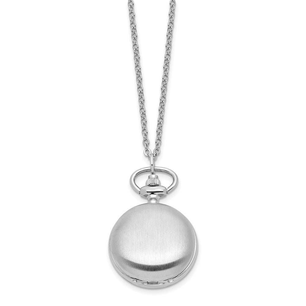 Alternate view of the Charles Hubert Ladies Chrome-plated Brass Satin Pocket Watch Necklace by The Black Bow Jewelry Co.