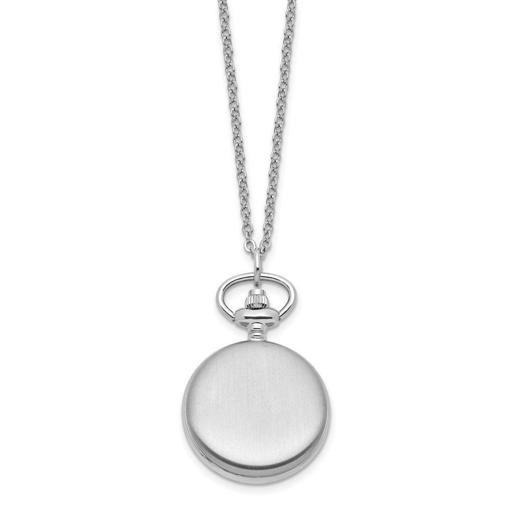 Alternate view of the Charles Hubert Ladies Chrome-plated Brass Satin Pocket Watch Necklace by The Black Bow Jewelry Co.