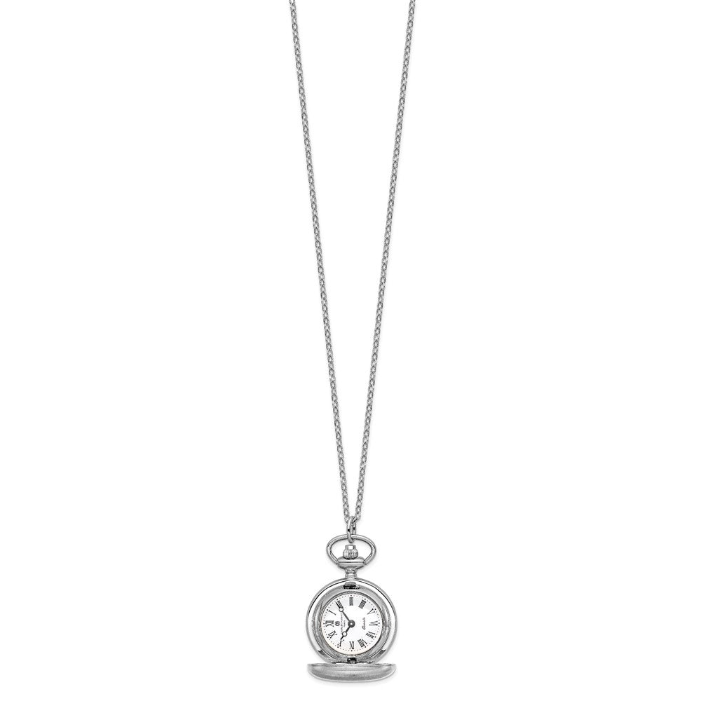 Alternate view of the Charles Hubert Ladies Chrome-plated Brass Satin Pocket Watch Necklace by The Black Bow Jewelry Co.