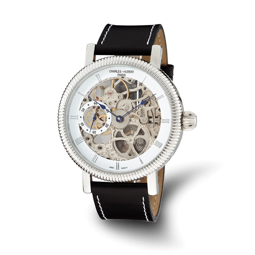 Charles Hubert Mens Skeleton Dial Watch, Item W8280 by The Black Bow Jewelry Co.