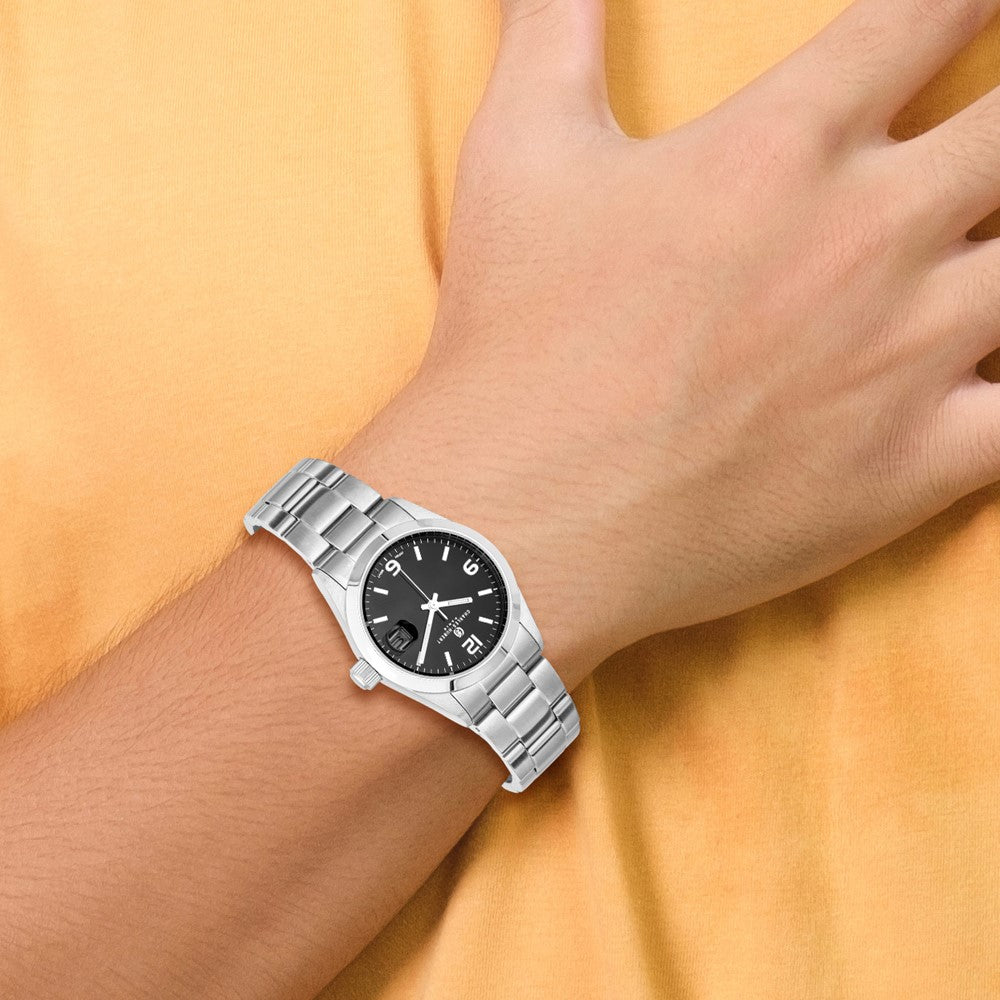 Alternate view of the Charles Hubert Mens Classic Analog Black Dial Watch by The Black Bow Jewelry Co.