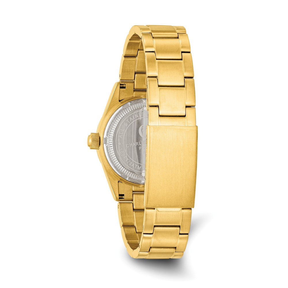 Alternate view of the Charles Hubert Mens Gold-Tone Plated Classic Analog Watch by The Black Bow Jewelry Co.