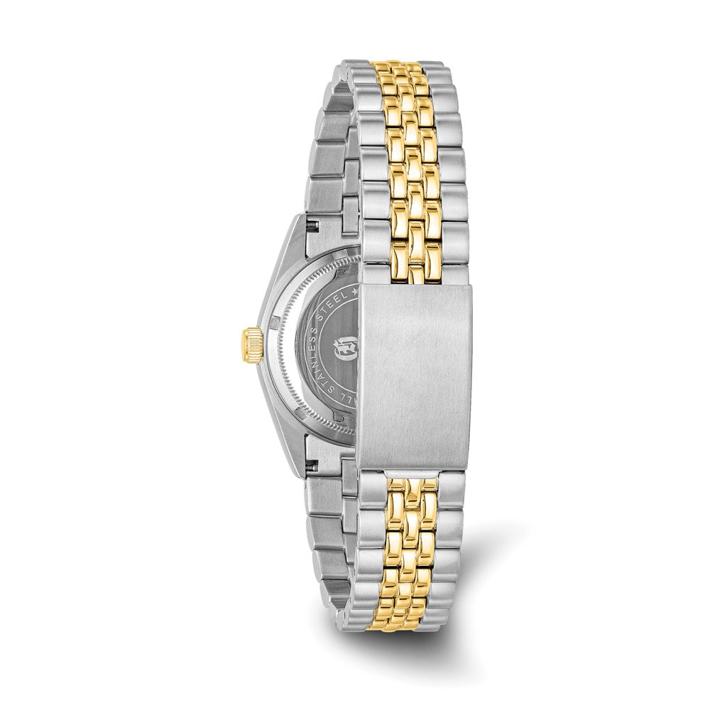 Alternate view of the Charles Hubert Mens Two-Tone Silver-White Dial Panther Link Watch by The Black Bow Jewelry Co.