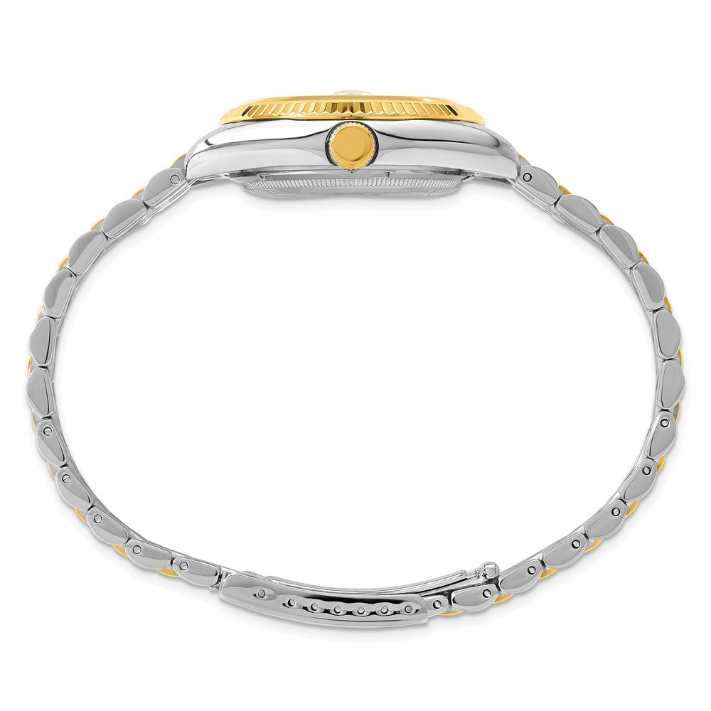 Alternate view of the Charles Hubert Mens Two-Tone Silver-White Dial Panther Link Watch by The Black Bow Jewelry Co.