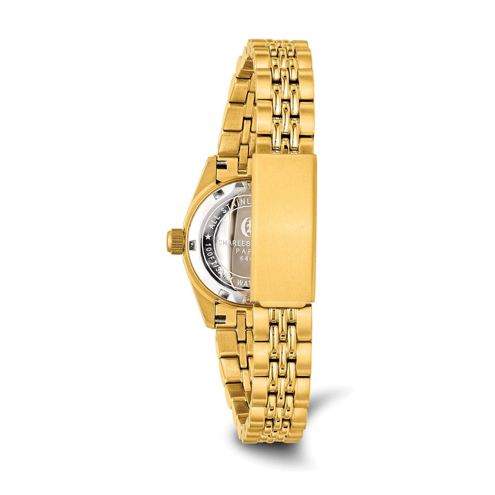 Alternate view of the Ladies Gold-plated Panther Link Champagne Dial Watch by Charles Hubert by The Black Bow Jewelry Co.