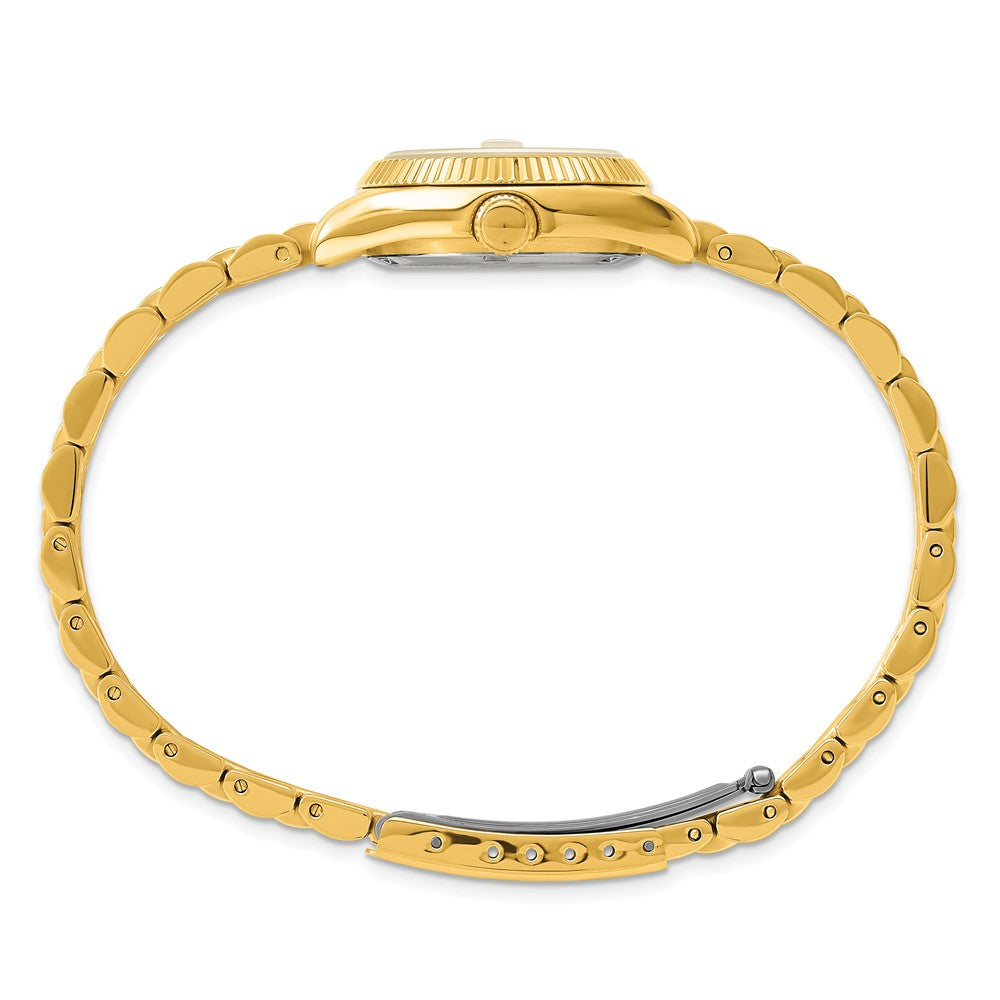 Alternate view of the Ladies Gold-plated Panther Link Champagne Dial Watch by Charles Hubert by The Black Bow Jewelry Co.