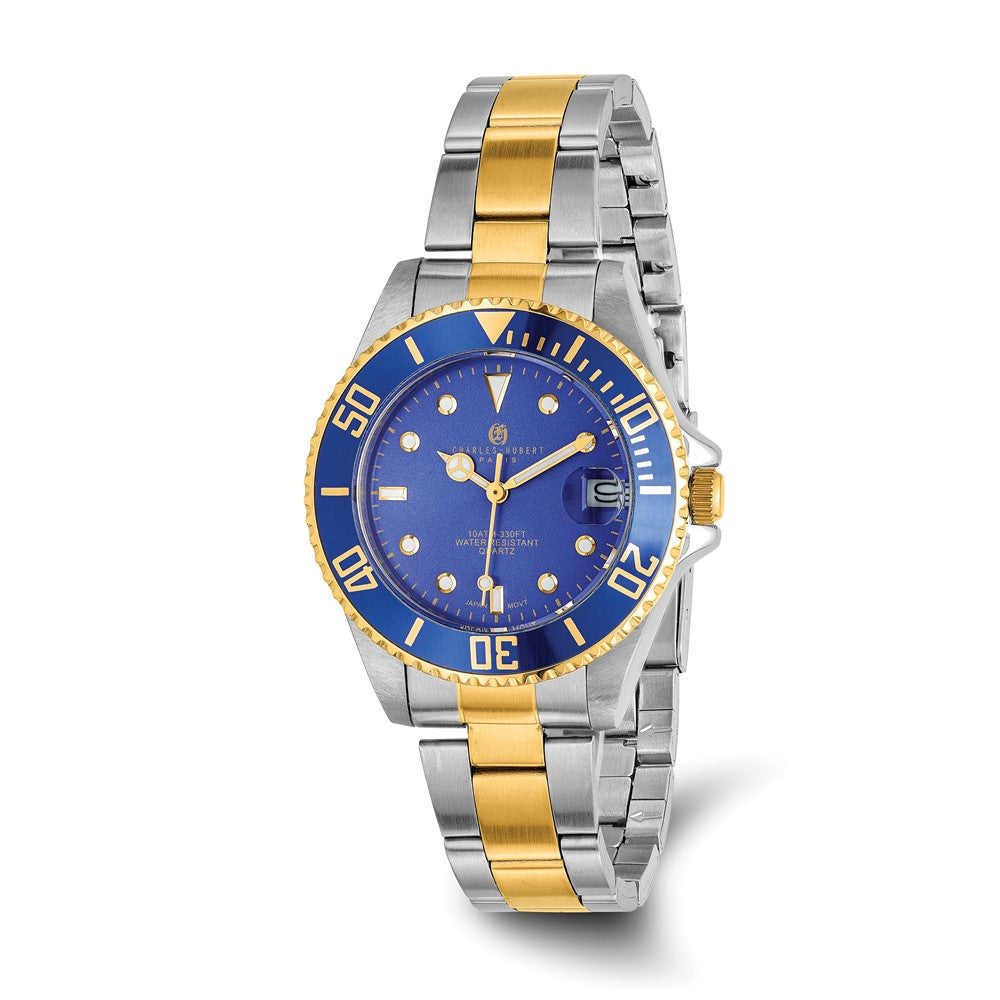 Charles Hubert Ladies Two-Tone Rotating Diver's Bezel Watch, Item W8333 by The Black Bow Jewelry Co.