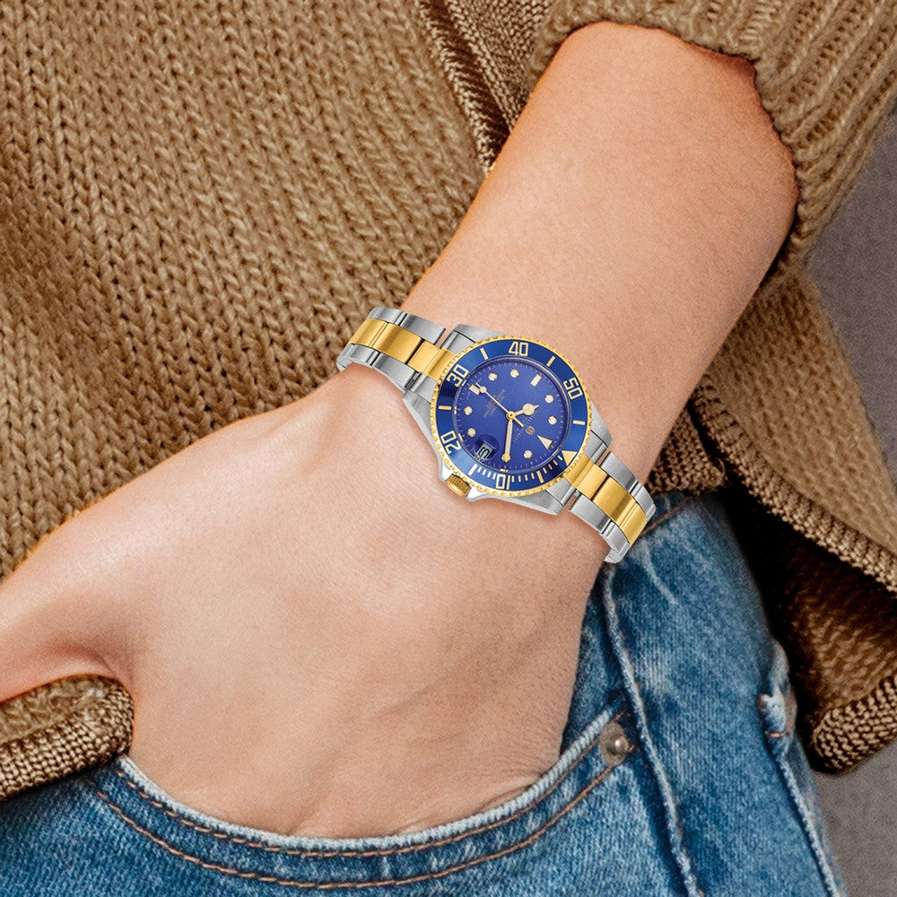 Alternate view of the Charles Hubert Ladies Two-Tone Rotating Diver's Bezel Watch by The Black Bow Jewelry Co.