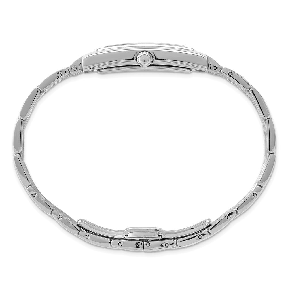 Alternate view of the Charles Hubert Mens Rectangular Black Dial Panther Link Watch by The Black Bow Jewelry Co.