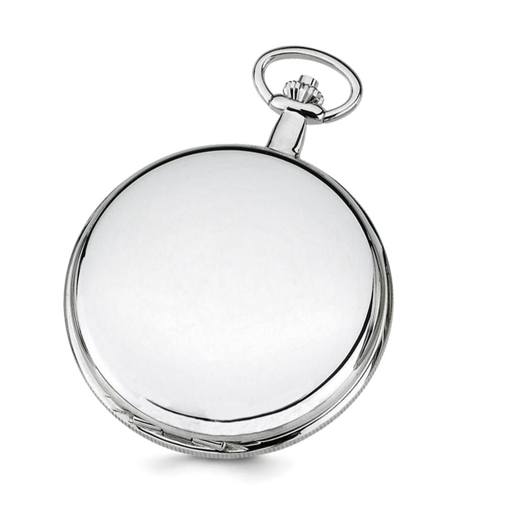 Alternate view of the Charles Hubert Chrome-finish White Skeleton Dial Pocket Watch by The Black Bow Jewelry Co.