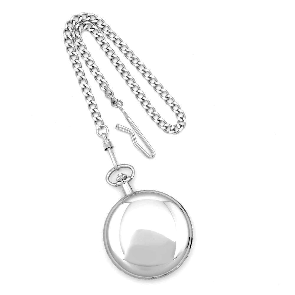 Alternate view of the Charles Hubert Chrome-finish White Skeleton Dial Pocket Watch by The Black Bow Jewelry Co.