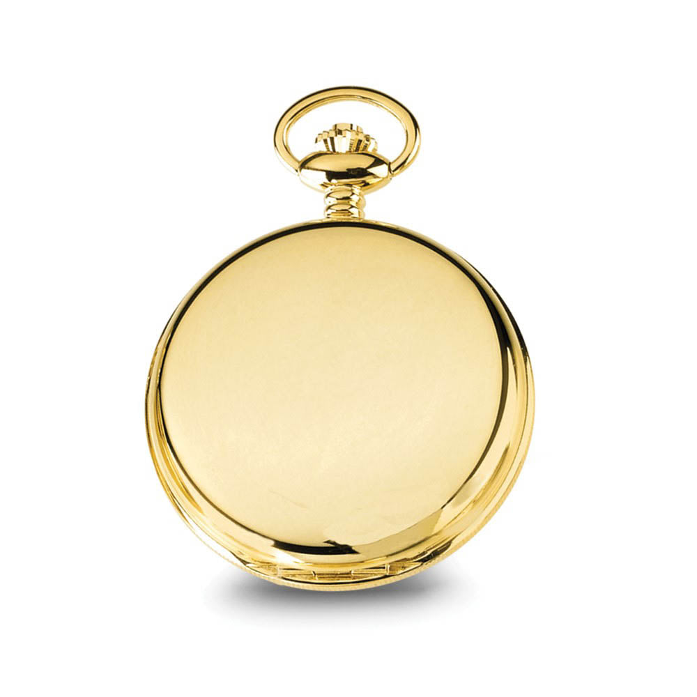 Alternate view of the Charles Hubert 14k Gold Finish White Skeleton Dial Pocket Watch by The Black Bow Jewelry Co.