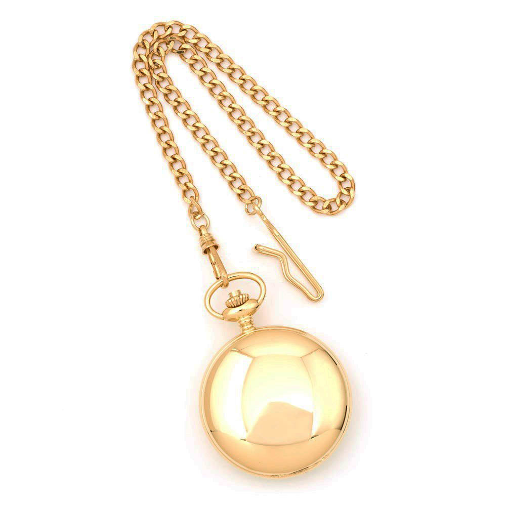 Alternate view of the Charles Hubert 14k Gold Finish White Skeleton Dial Pocket Watch by The Black Bow Jewelry Co.