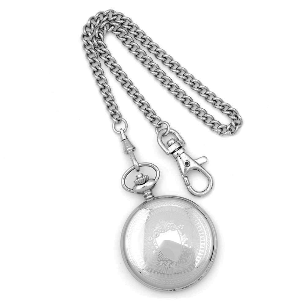 Alternate view of the Charles Hubert Stainless Steel Black Dial Pocket Watch by The Black Bow Jewelry Co.