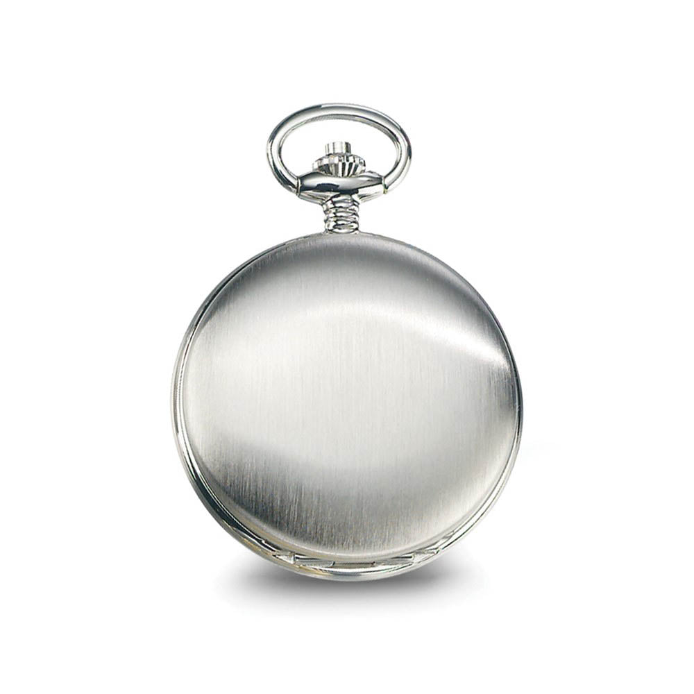 Alternate view of the Charles Hubert Chrome Finish White Skeleton Dial Pocket Watch by The Black Bow Jewelry Co.