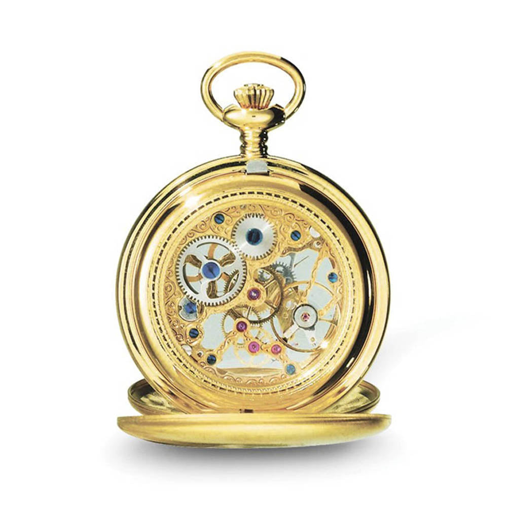 Alternate view of the Charles Hubert IP-pltd Stainless Double Cover Satin Pocket Watch by The Black Bow Jewelry Co.