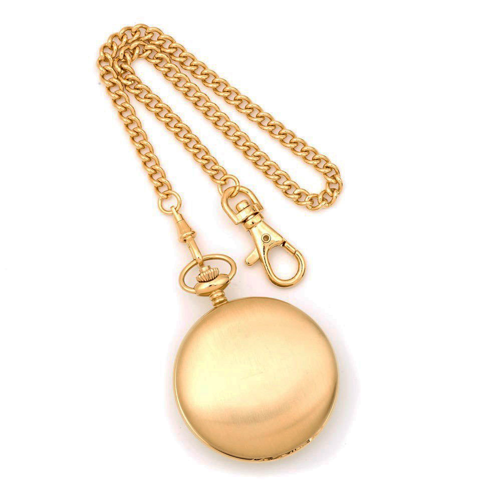 Alternate view of the Charles Hubert IP-pltd Stainless Double Cover Satin Pocket Watch by The Black Bow Jewelry Co.