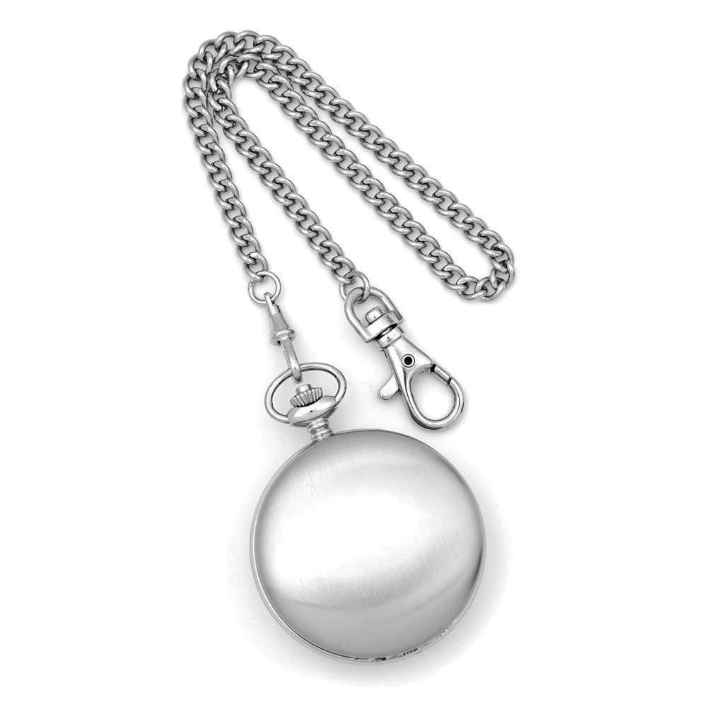 Alternate view of the Charles Hubert Stainless Steel Double Cover Satin Pocket Watch by The Black Bow Jewelry Co.