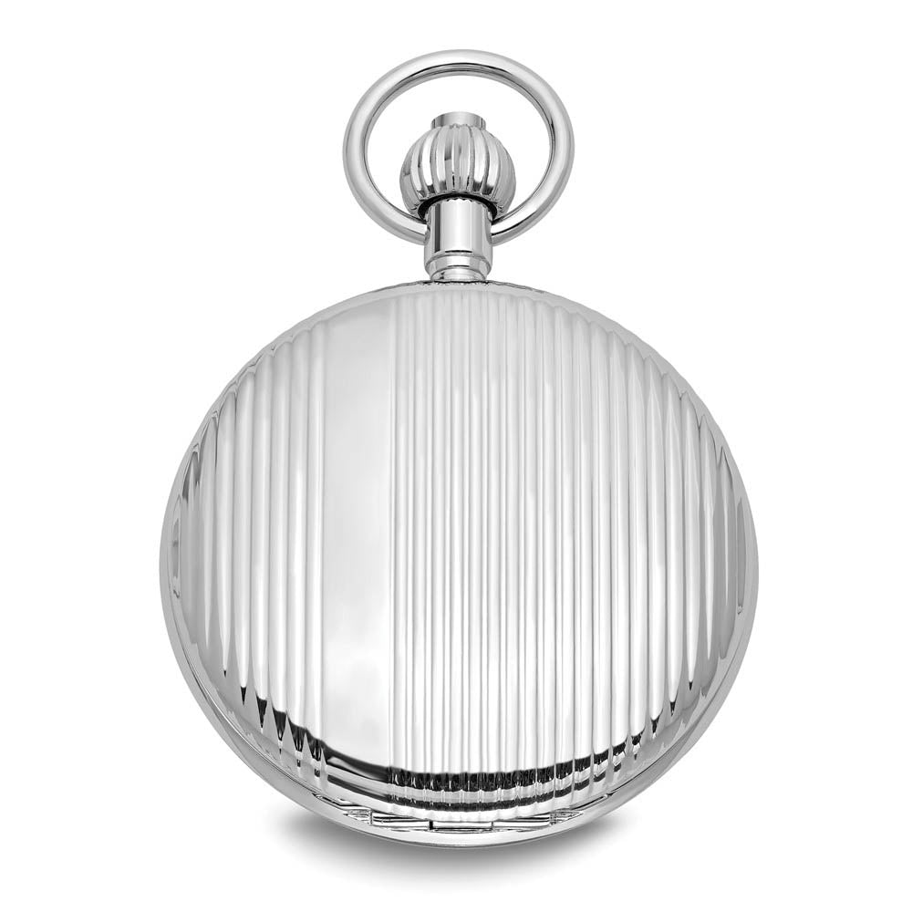 Alternate view of the Charles Hubert Chrome Finish Brass Striped Pocket Watch by The Black Bow Jewelry Co.