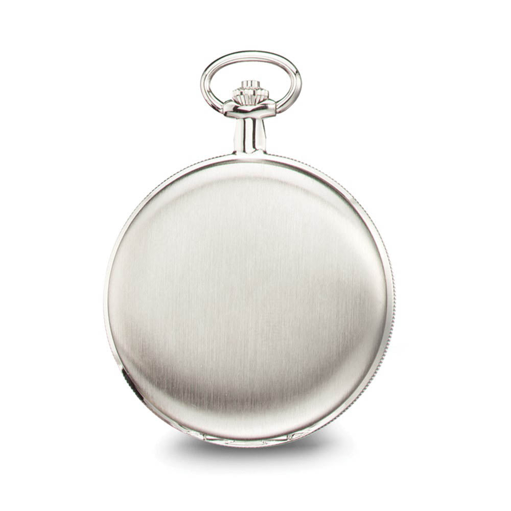 Alternate view of the Charles Hubert Satin Chrome Finish Brass Pocket Watch by The Black Bow Jewelry Co.