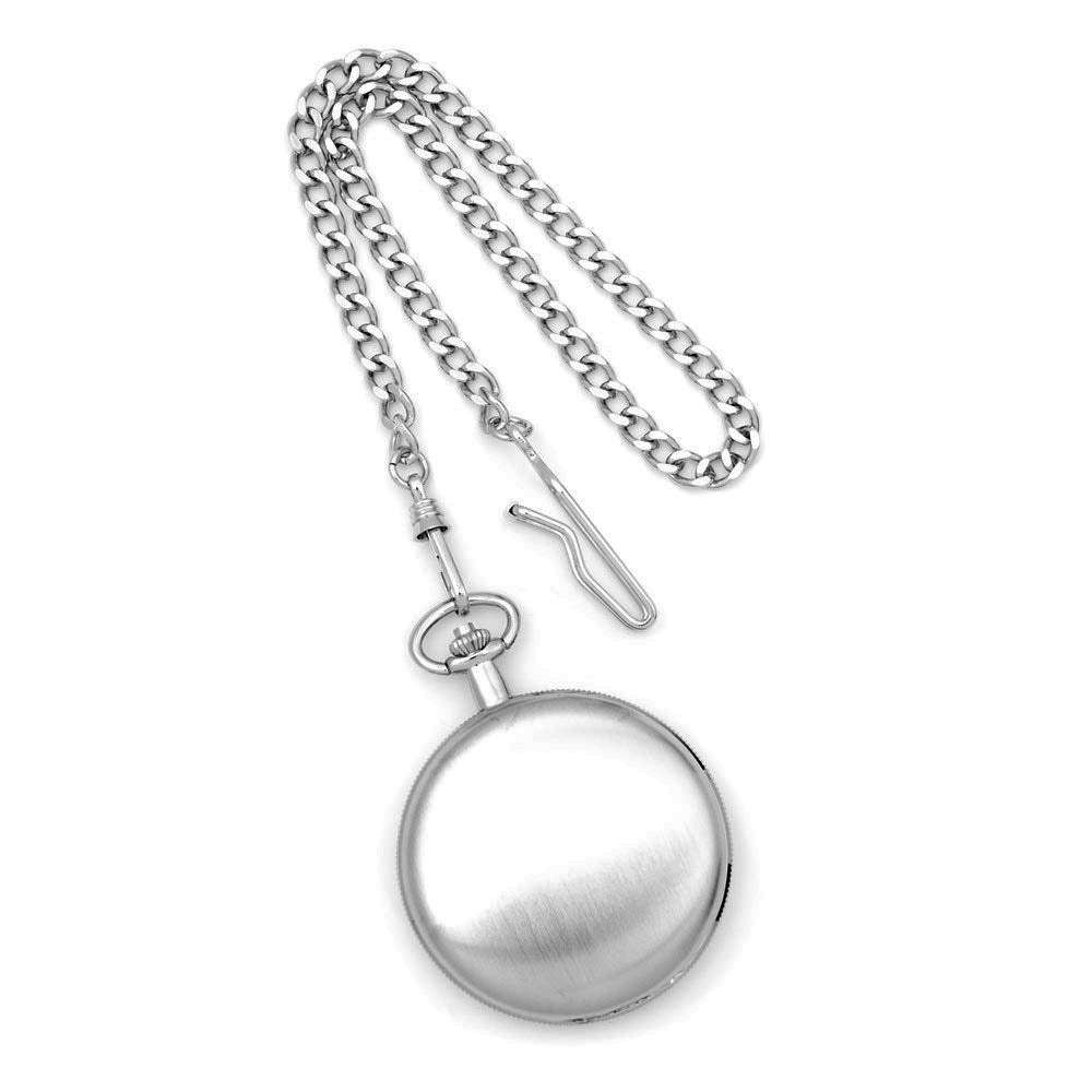 Alternate view of the Charles Hubert Satin Chrome Finish Brass Pocket Watch by The Black Bow Jewelry Co.