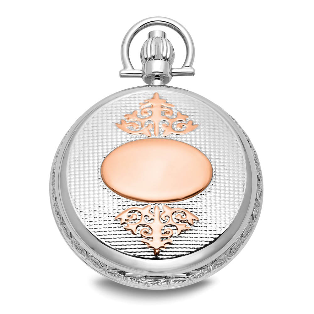 Alternate view of the Charles Hubert Two-tone Rose Gold Finish Brass Pocket Watch by The Black Bow Jewelry Co.